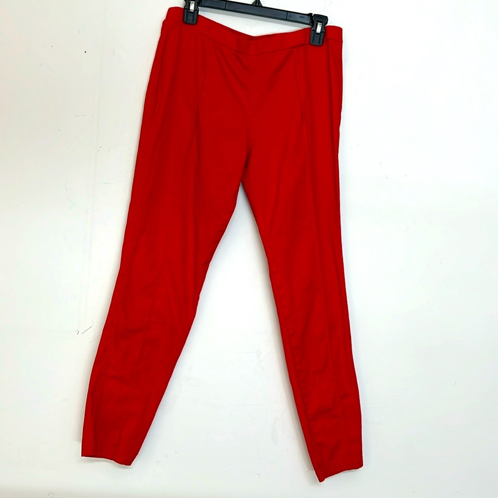 🌞 Avon Vintage Scarlet red front seamed pants straight leg elastic waist pants M
